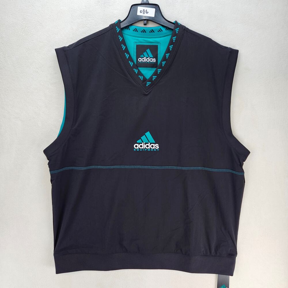 ADIDAS EQT MEN'S XL GOLF EQUIPMENT VEST BLACK GREEN JW9878 NWT V NECK